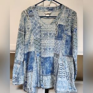 Christopher & Banks Patchwork Long Sleeve Top Size P/S*